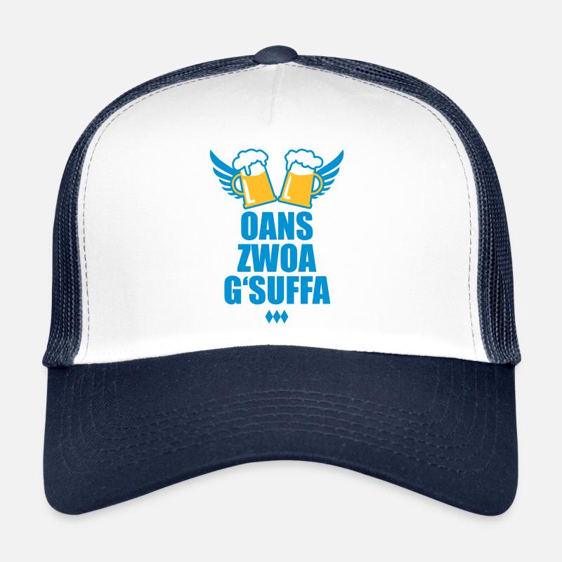 62 Oans Zwoa G'suffa Prost Mass Bier Bayern Trucker Cap