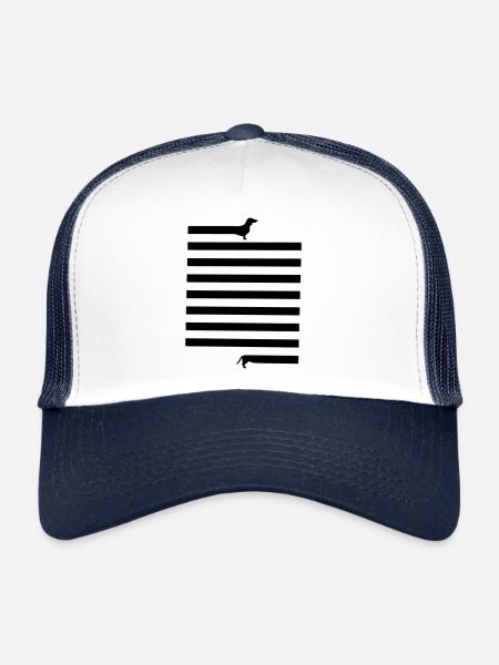 Daaaaaa chien, teckel, chien, chiens - Casquette trucker  - blanc/marine - Devant