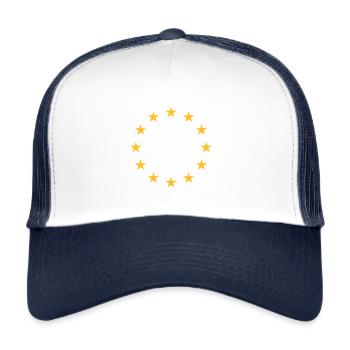 EU flag stars - Trucker Cap - white/navy - Front