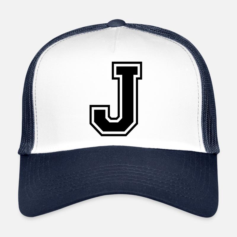 Lettre J Équipe Foot baseball basket université Casquette trucker 