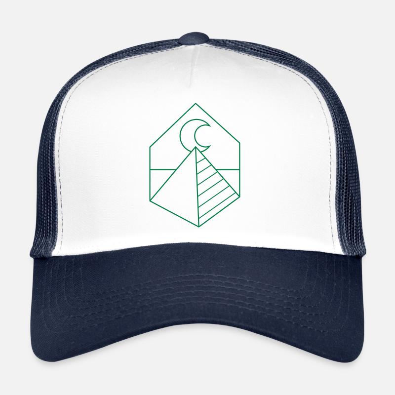 BOHO Pyramide auf dem Mond - Trucker Cap - Weiß/Navy
