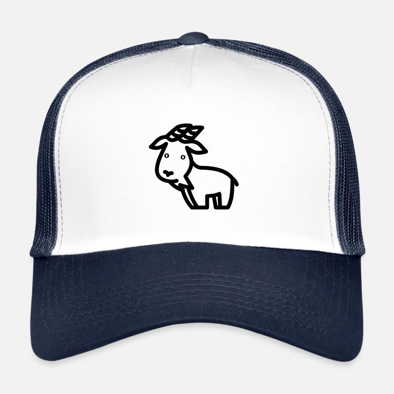 Goat - Trucker Cap - white/navy