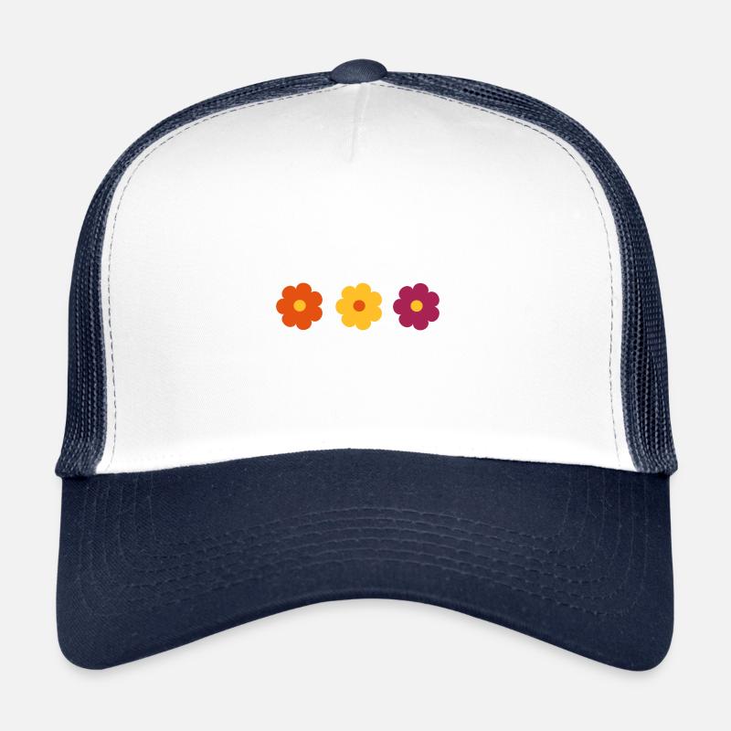BLUMEN - Trucker Cap - Weiß/Navy