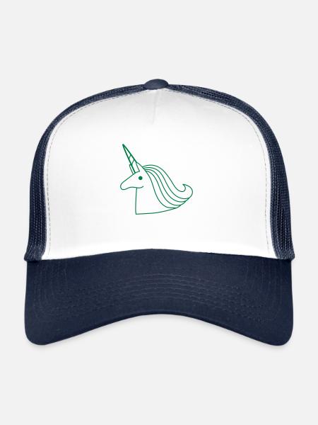 Unicorn head - Trucker Cap - white/navy - Front