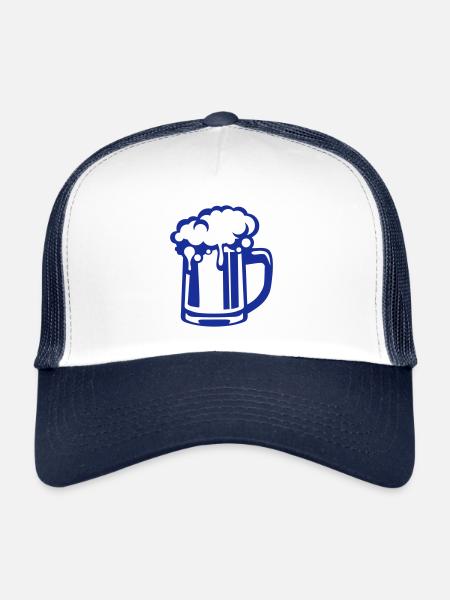 biere verre humour alcool 606 - Casquette trucker  - blanc/marine - Devant