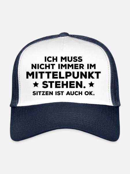 Center of the navel of the world godlike VIP Important! - Trucker Cap - white/navy - Front