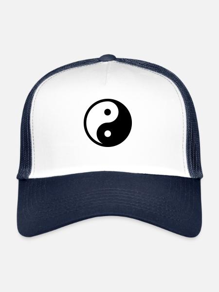 Yin yang - Trucker Cap - white/navy - Front