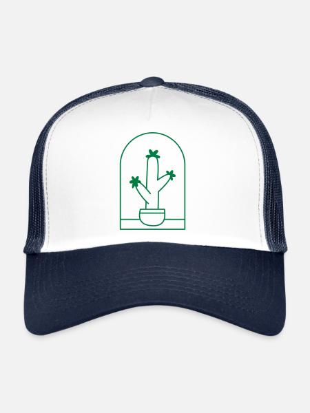 Cute cactus in a standing pot - Trucker Cap - white/navy - Front
