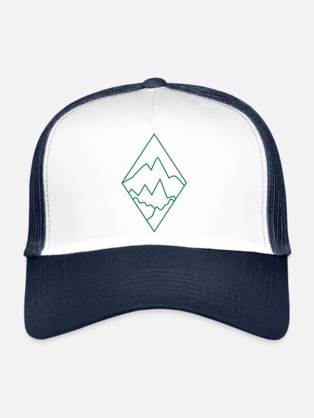 PAYSAGE BOHO Diamond avec montagnes et paysages - Casquette trucker  - blanc/marine - Devant