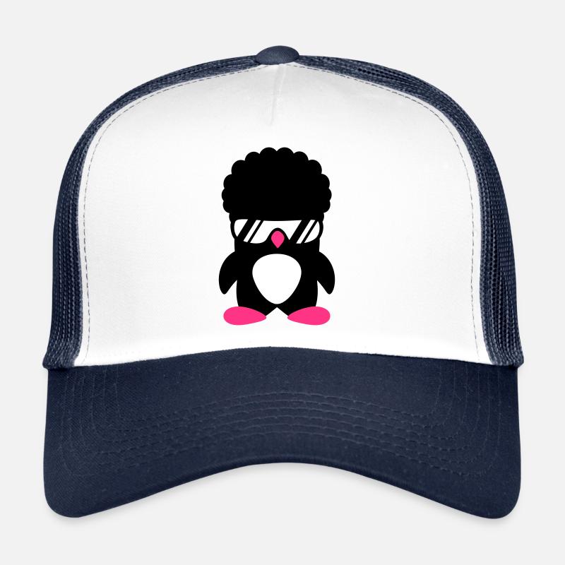 Funky Party Pinguin Sonnenbrille Cool Style Frisur Trucker Cap