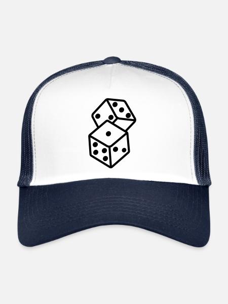 Symbole du casino Dice - Casquette trucker  - blanc/marine - Devant