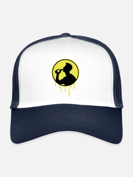 Bouteille de bière - Casquette trucker  - blanc/marine - Devant