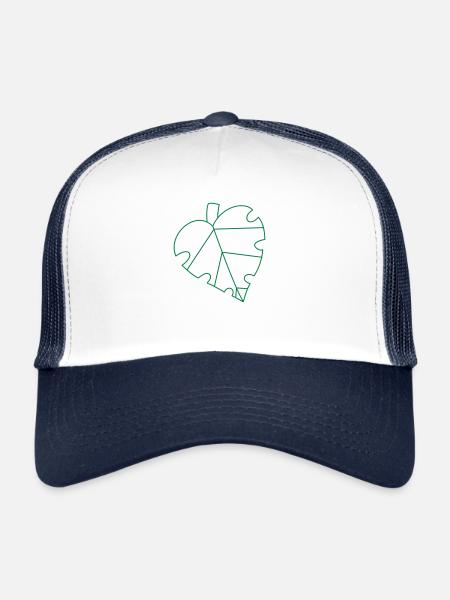 Monsteria Monstera leaf - Trucker Cap - white/navy - Front