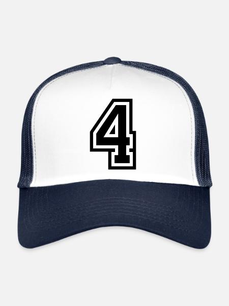 Symbole à 4 chiffres - Casquette trucker  - blanc/marine - Devant