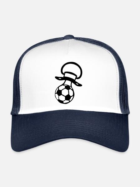 football tetine bebe sucette 0 - Casquette trucker  - blanc/marine - Devant