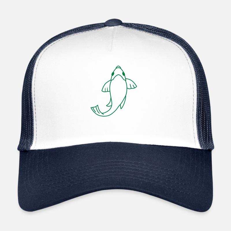 Single koi swimming fish Trucker Cap
