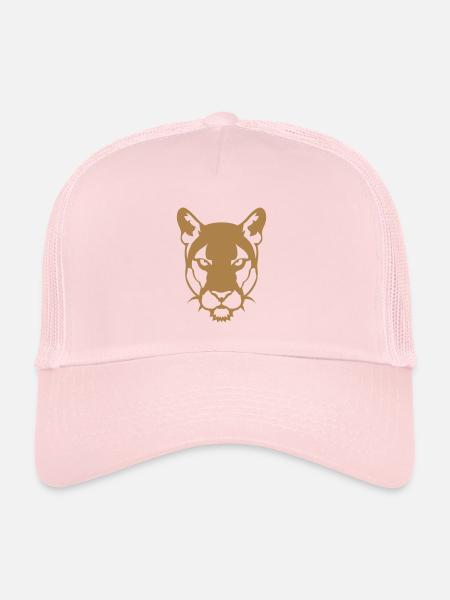panthere animal sauvage 306 - Casquette trucker  - rose pâle - Devant