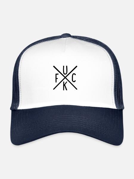 Merde - Casquette trucker  - blanc/marine - Devant