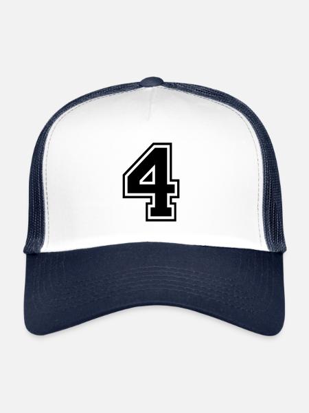 4 quatre numero numero dos numero cadeau - Casquette trucker  - blanc/marine - Devant