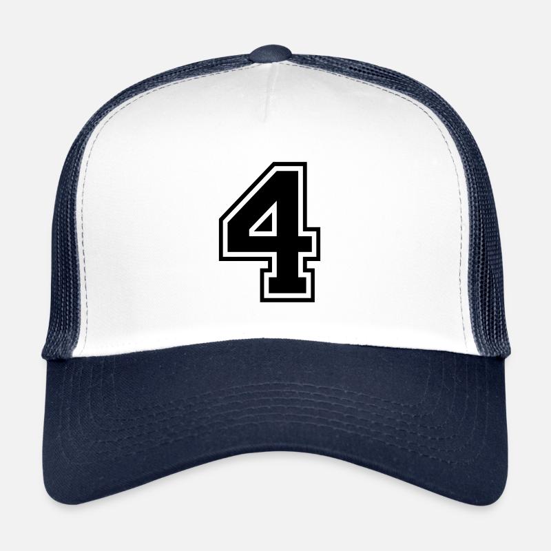 4 four number digit number back number gift Trucker Cap