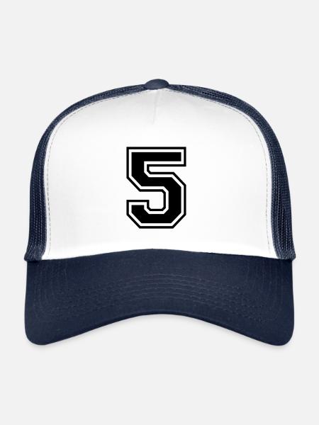 5 numero cinq numero numero dos numero cadeau - Casquette trucker  - blanc/marine - Devant
