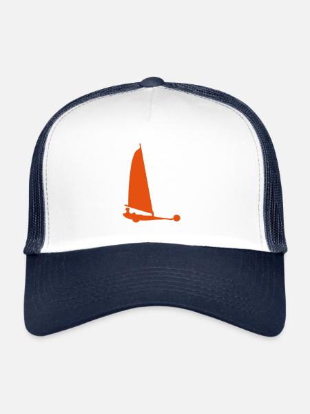 char voile velo - Casquette trucker  - blanc/marine - Devant