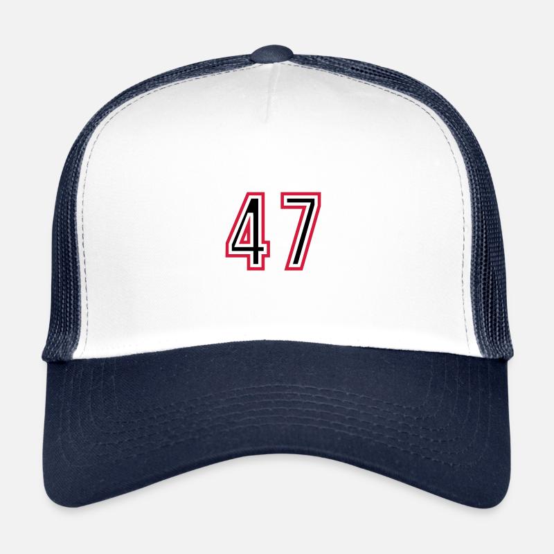 Maillot 47 Années - Casquette trucker  - blanc/marine