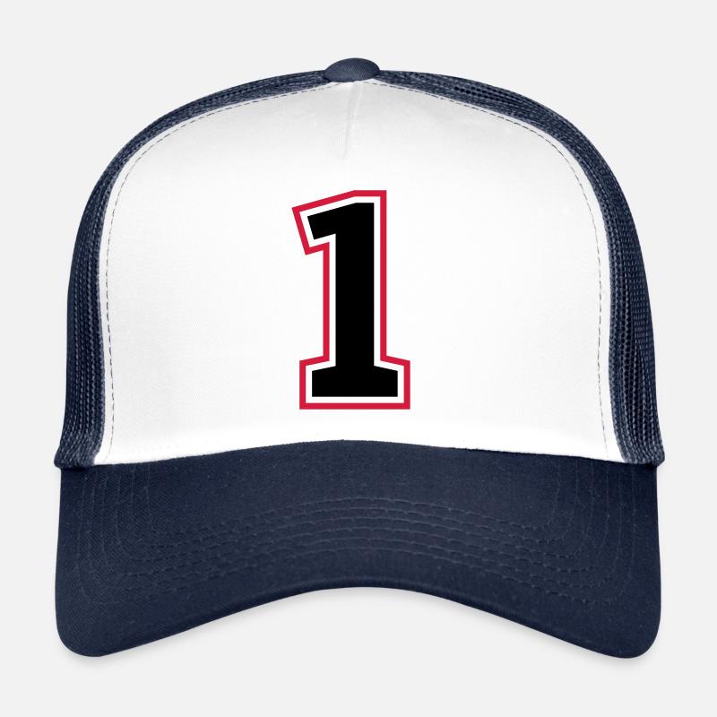 1 number - Trucker Cap - white/navy
