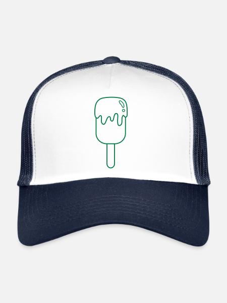 Crème glacée goutte à goutte - Casquette trucker  - blanc/marine - Devant