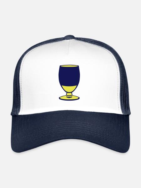 glass apero yellow alcohol 1 - Trucker Cap - white/navy - Front