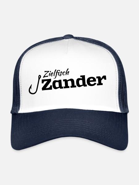 Dernier lancer Poisson Zander Angelshirt - Casquette trucker  - blanc/marine - Devant