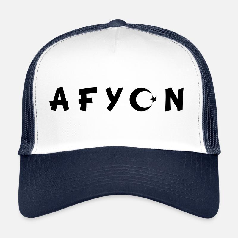 Drapeau de la Turquie Afyon - Casquette trucker  - blanc/marine