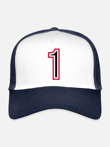 1 Number Year Leotard - Trucker Cap - white/navy - Front