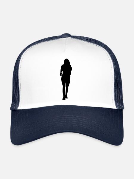 femme - Casquette trucker  - blanc/marine - Devant