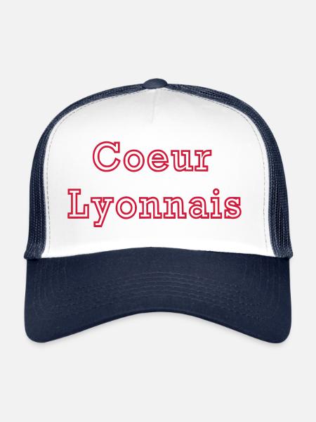 Coeur lyonnais - Casquette trucker  - blanc/marine - Devant
