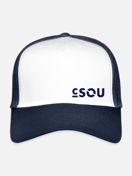 Logo C-SOU - Casquette trucker  - blanc/marine - Devant
