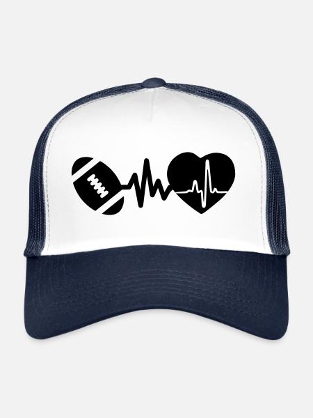 Le rugby est un battement de cœur pour les fans de rugby - Casquette trucker  - blanc/marine - Devant