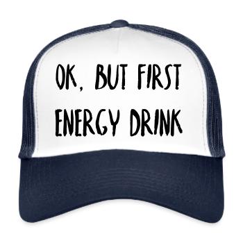 First, Energy Drink - Trucker Cap - white/navy - Front