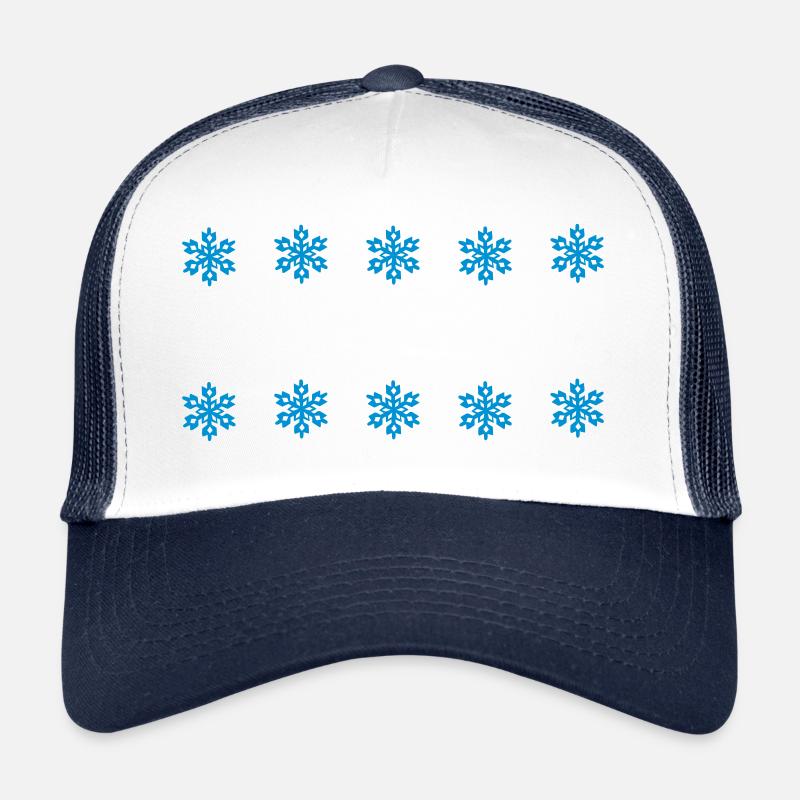 Schneeflocke Winter Sterne Wintersport Dein Text Trucker Cap