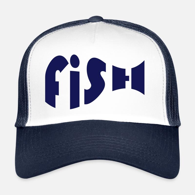 FISH - Trucker Cap - Weiß/Navy