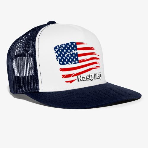 NasQ BBQ- American Flag - Trucker Cap