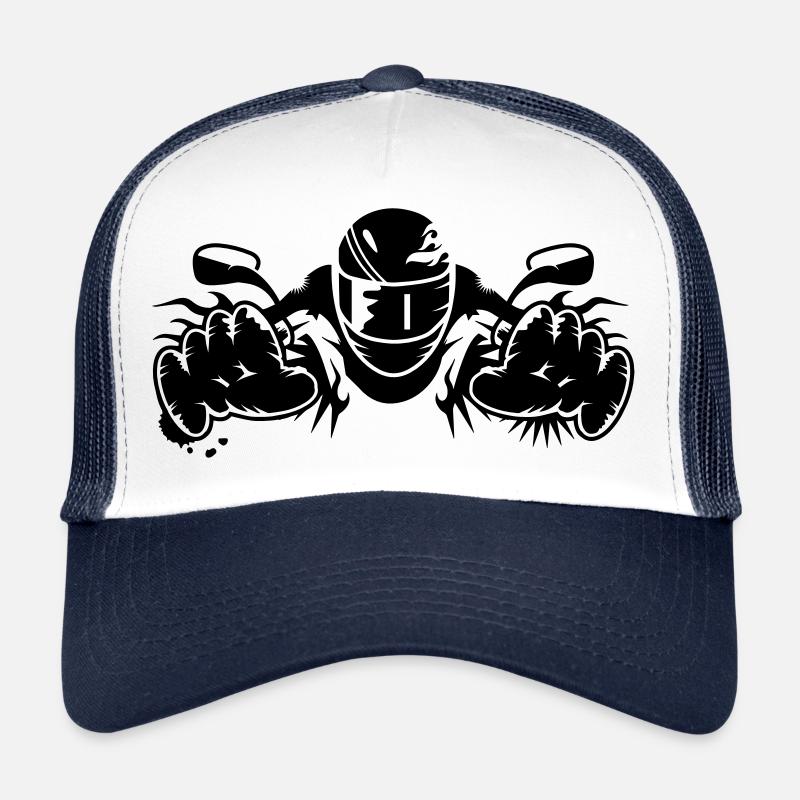 conduire une moto - Casquette trucker  - blanc/marine