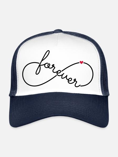 Infinity symbol Infinity forever - Trucker Cap - white/navy - Front