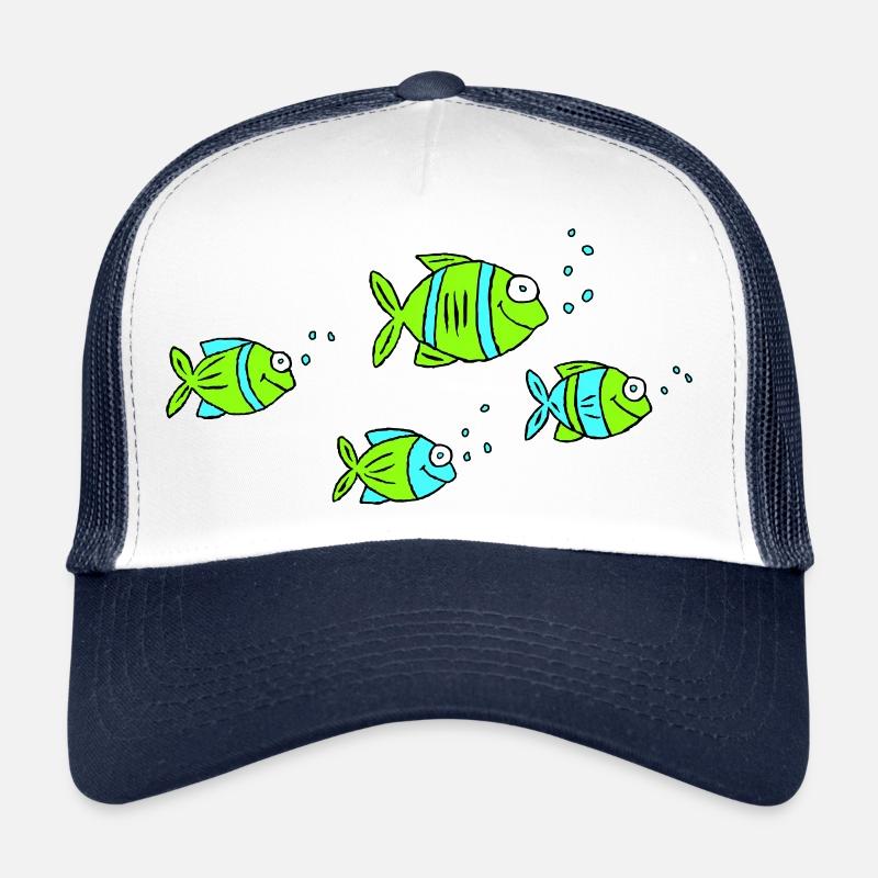 Fish Water Sea Graffiti Dessin des enfants Nature Casquette trucker 