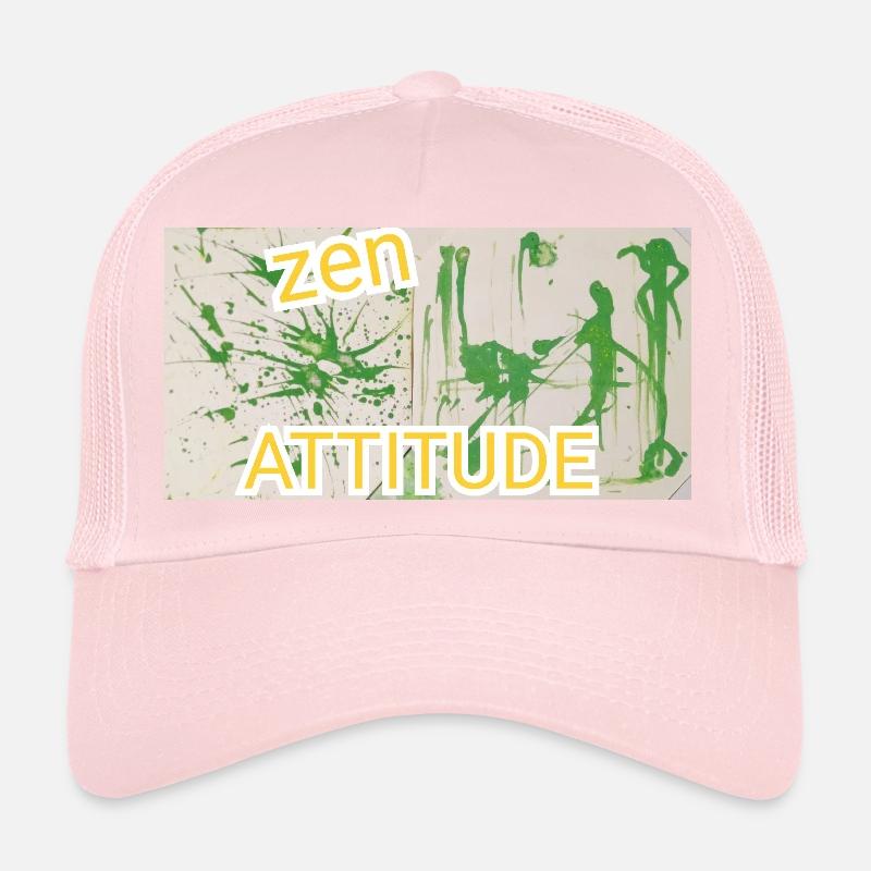 Peinture abstraite zen attitude, vert, bouddhisme Casquette trucker 