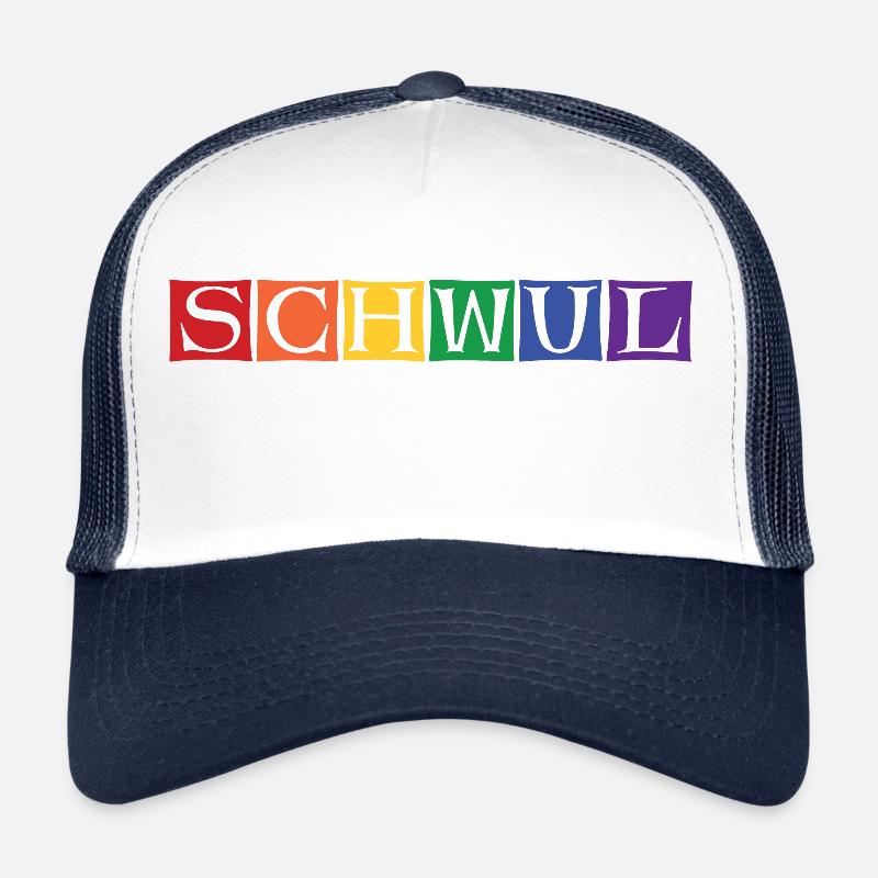 schwul - Trucker Cap - Weiß/Navy