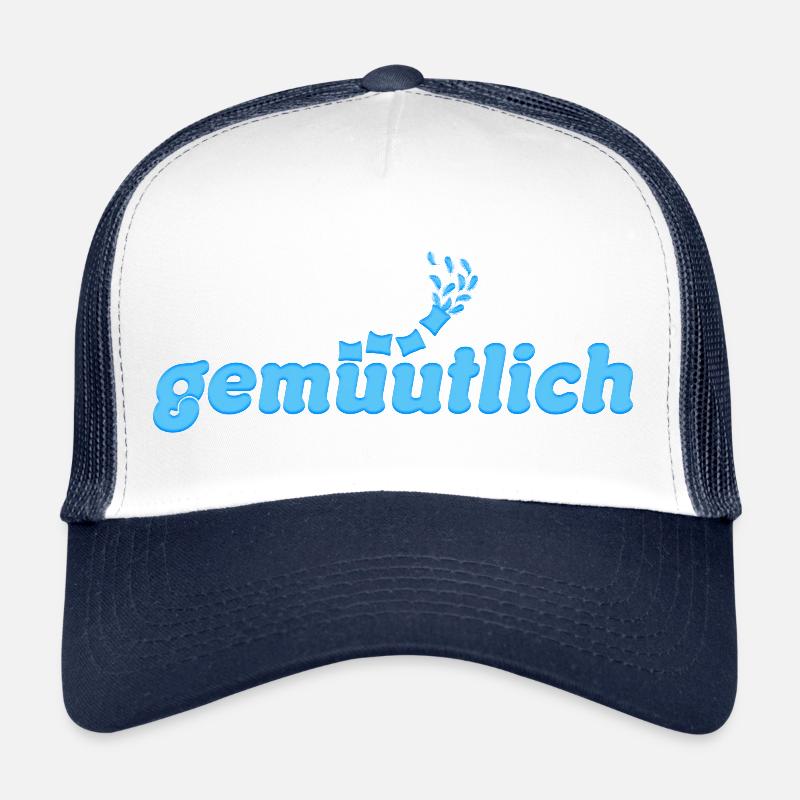 gemütlich - Trucker Cap - Weiß/Navy