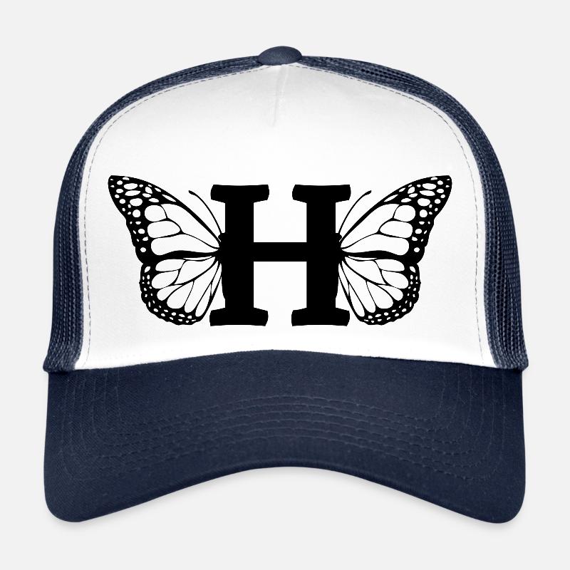 lettre h papillon Casquette trucker 