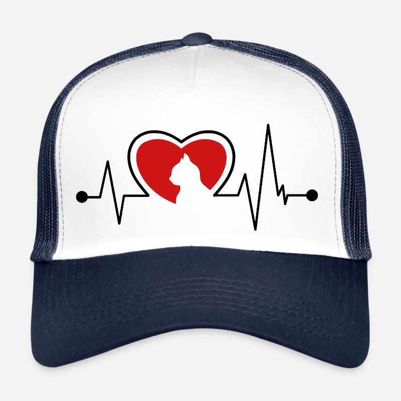 Cat's Heart - Trucker Cap - white/navy