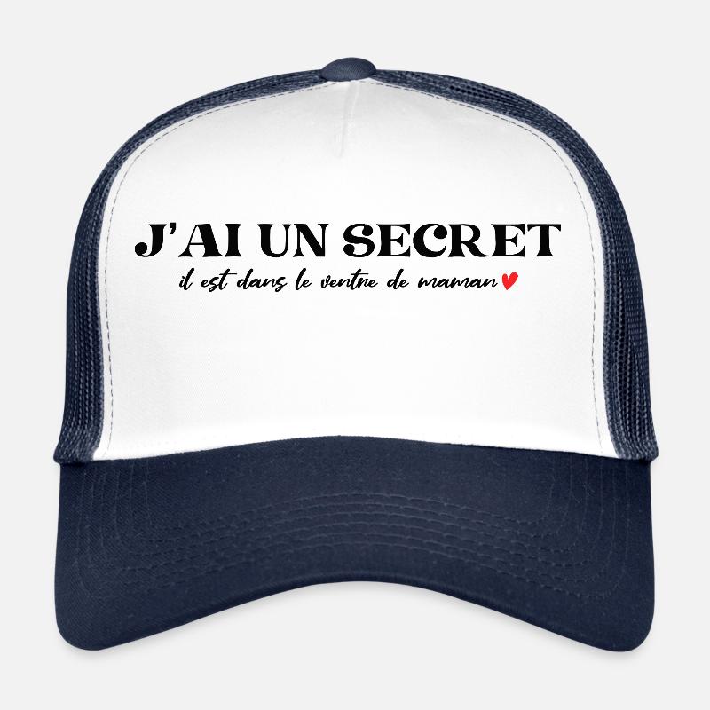 Secret Child Future Große Schwester/Bruder 2025 - Trucker Cap - Weiß/Navy